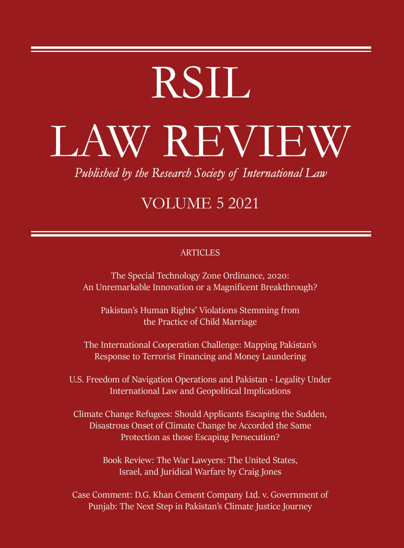 RSIL Law Review Vol. 5 2021