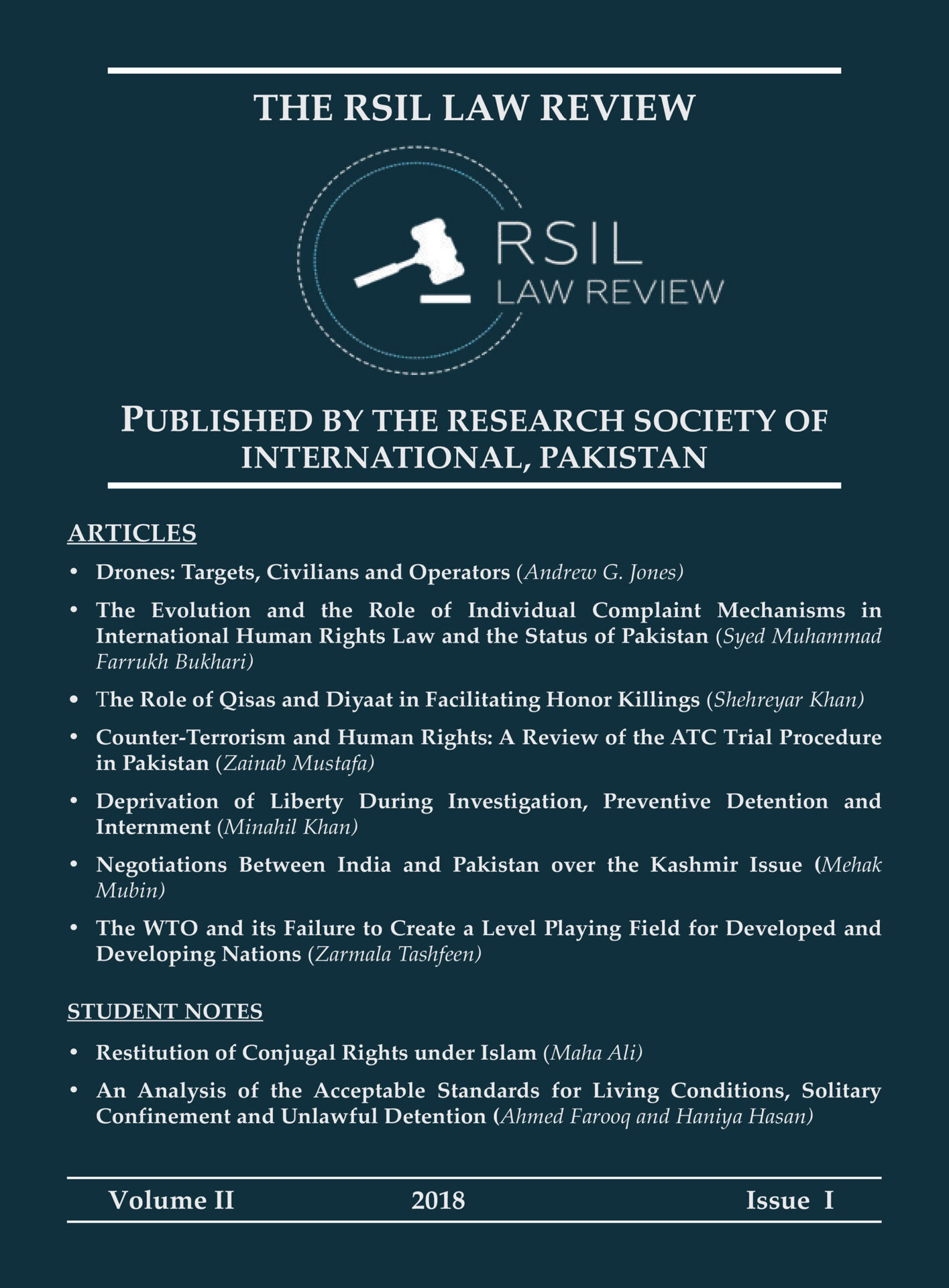 RSIL Law Review Vol. 2 2018