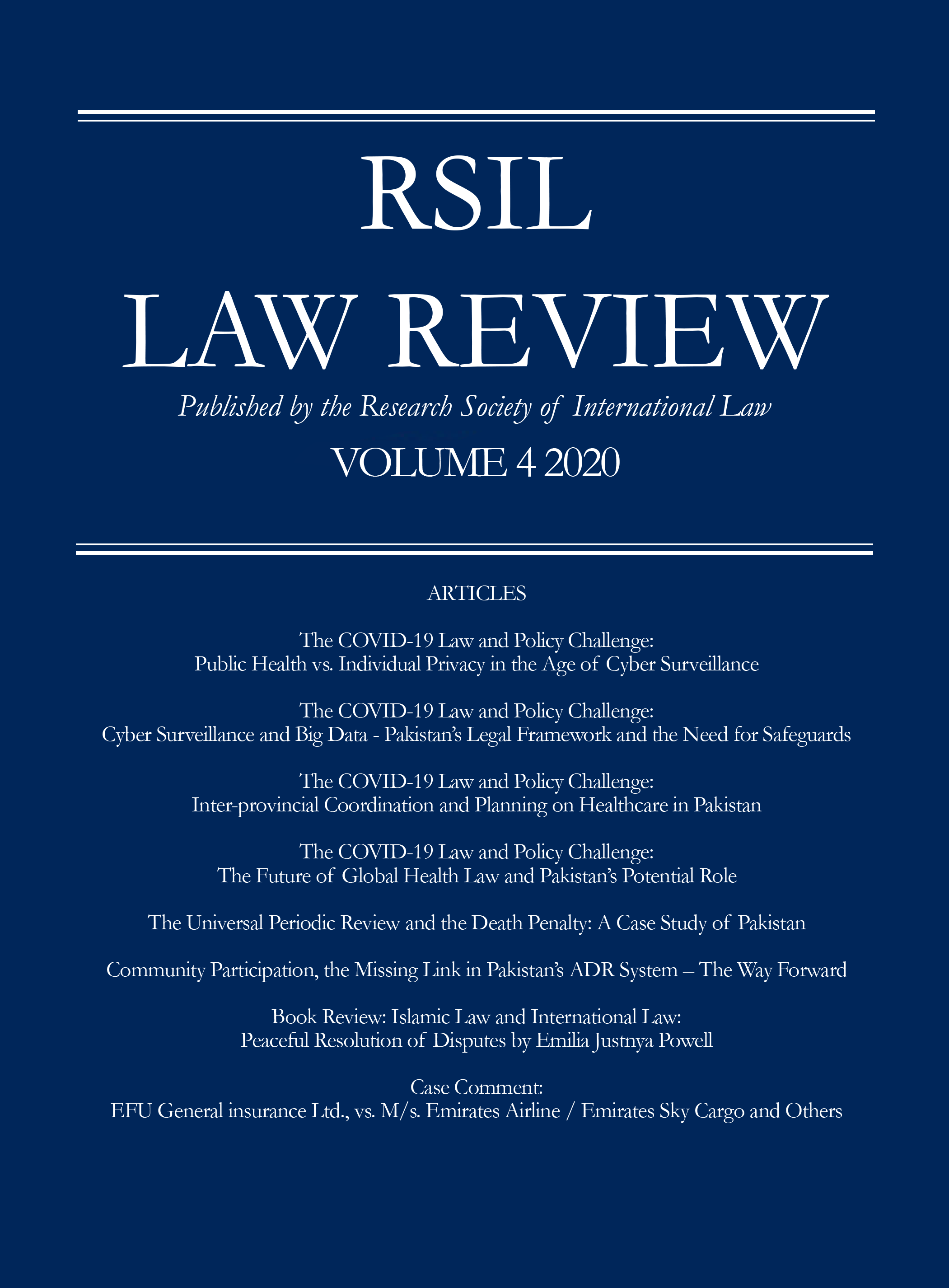 RSIL Law Review Vol. 4 2020